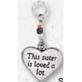 Sister Heart Key Ring Charm